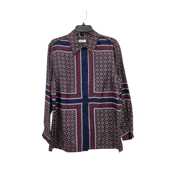 Sandro Women's 100% Silk Long Sleeve Loane Printed Shirt - Picture 2 of 9